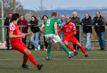 Stefan Seidel (FC Rottenburg, #07), Anton Engst (SV Wurmlingen, #09, Kapitän), FC Rottenburg vs. SV Wurmlingen, Fussball, Bezirksliga Alb, 21. Spieltag, Saison 2023/24, 17.03.2024
Foto: Ralph Kunze