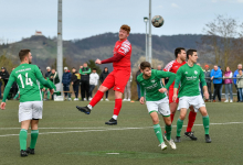 Lukas Behr (FC Rottenburg, #11) beim Kopfball auf das Tor, FC Rottenburg vs. SV Wurmlingen, Fussball, Bezirksliga Alb, 21. Spieltag, Saison 2023/24, 17.03.2024
Foto: Ralph Kunze