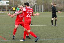 Torjubel, Patrick Francisco (FC Rottenburg, #23), Stefan Seidel (FC Rottenburg, #07), FC Rottenburg vs. SV Wurmlingen, Fussball, Bezirksliga Alb, 21. Spieltag, Saison 2023/24, 17.03.2024
Foto: Ralph Kunze