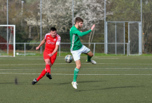 René Hirschka (FC Rottenburg, #05, Kapitaen), Jonas Neu (SV Wurmlingen, #06), FC Rottenburg vs. SV Wurmlingen, Fussball, Bezirksliga Alb, 21. Spieltag, Saison 2023/24, 17.03.2024
Foto: Ralph Kunzerd