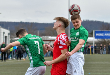 Jakob Bader (FC Rottenburg, #12), Kopfballduell, FC Rottenburg vs. SV Wurmlingen, Fussball, Bezirksliga Alb, 21. Spieltag, Saison 2023/24, 17.03.2024
Foto: Ralph Kunze