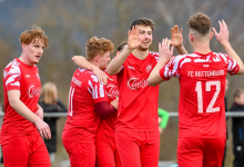 Torjubel Lennis Eberle (FC Rottenburg, #08), FC Rottenburg vs. SV Wurmlingen, Fussball, Bezirksliga Alb, 21. Spieltag, Saison 2023/24, 17.03.2024
Foto: Ralph Kunze