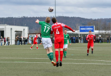 Kopfballduell, Bernd Kopp (FC Rottenburg, #04), Max Hartmann (SV Wurmlingen, #17
), FC Rottenburg vs. SV Wurmlingen, Fussball, Bezirksliga Alb, 21. Spieltag, Saison 2023/24, 17.03.2024
Foto: Ralph Kunze