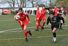 Pedro Lopes (SG Reutlingen, #23) und Jakob Bader (FC Rottenburg, #12) im Kampf um den Ball

SG Reutlingen vs. FC Rottenburg, Fussball, Bezirksliga Alb, 22. Spieltag, Saison 2023/24, 24.03.2024