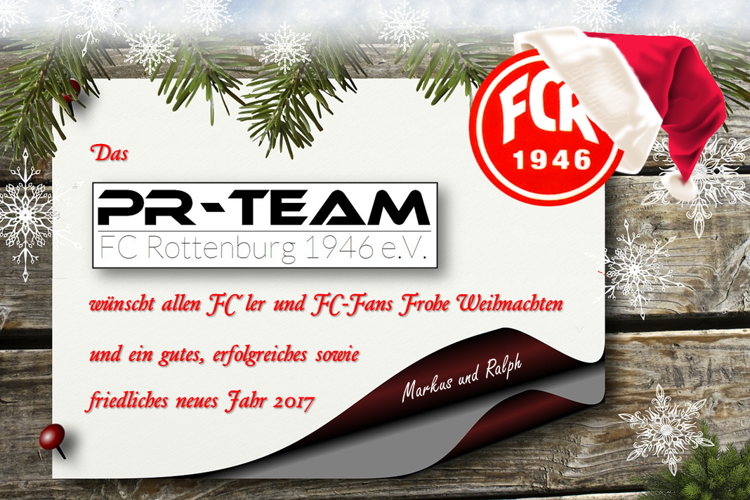 Das Pr Team Des Fc Rottenburg Sagt Danke Und Wunscht Frohe Weihnachten Fc Rottenburg 1946 E V